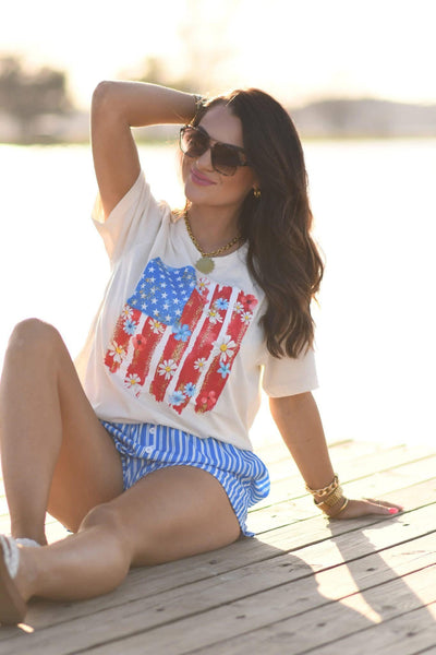 Floral Swatch Flag Tee BATCH PPD/FLAG3-18