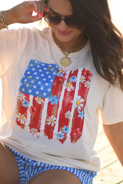 Floral Swatch Flag Tee BATCH PPD/FLAG3-18