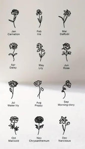Birth Flower Name Necklace BATCH TWC/FLOWER5-5