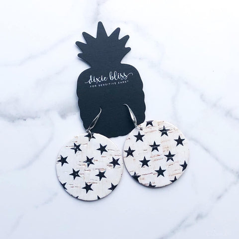 FLORENCE DIXIE BLISS WHITE WASHED STAR CORK EARRINGS