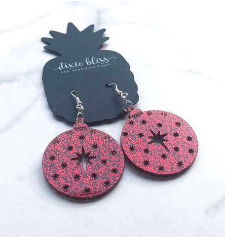 RUBY CHRISTMAS ORNAMENT DIXIE BLISS EARRINGS
