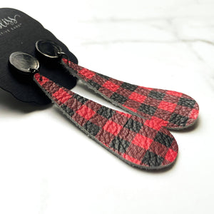 RHODES IN RED BUFFALO PLAID DIXIE BLISS EARRINGS