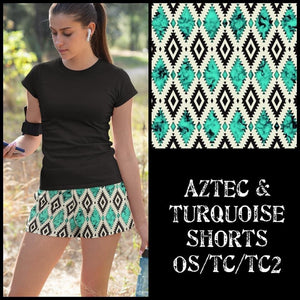 Jogger Aztec Turquoise Shorts (In Stock )