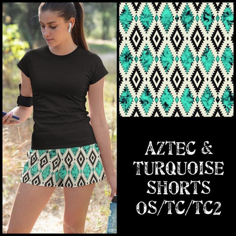 Jogger Aztec Turquoise Shorts (In Stock )