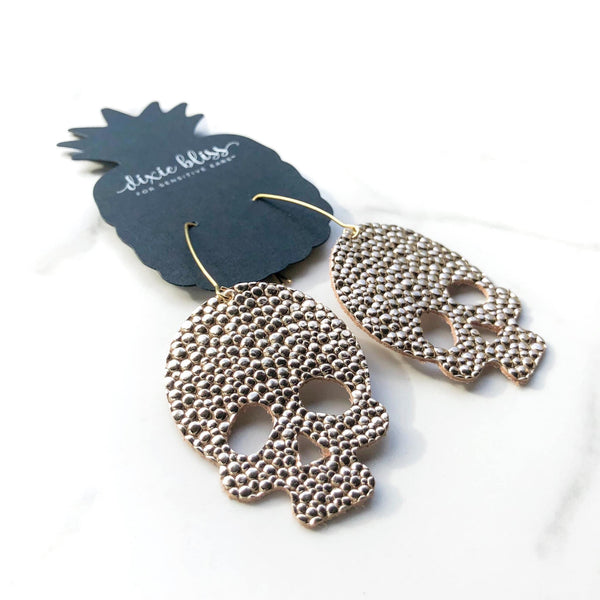 NEW GOLGOTHA SKULL DIXIE BLISS EARRINGS