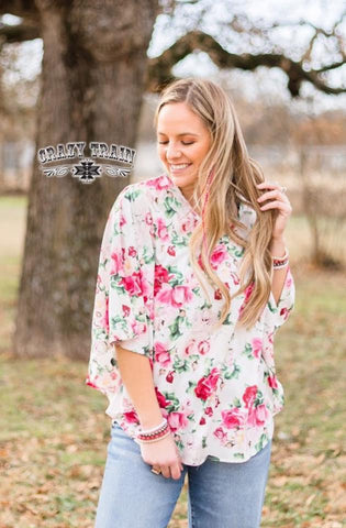 Floral Rose Queen Crazy Train Top