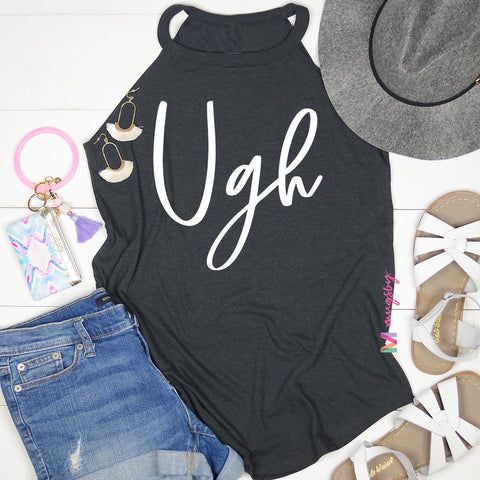 UGH ON CHARCOAL ROCKER TANK