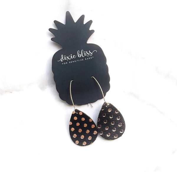CHARLOTTE IN ROSE GOLD DOTS DIXIE BLISS EARRINGS