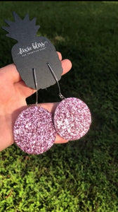 VEGAS IN BLUSH GLITTER DIXIE BLISS EARRINGS