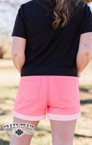 CORAL SWAP MEET CRAZY TRAIN SHORTS (REVERSIBLE)
