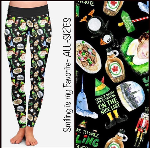 SMILING IS MY FAVORITE/ ELF / CUSTOM LEGGINGS