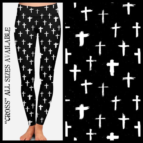 Black and White Cross Leggings