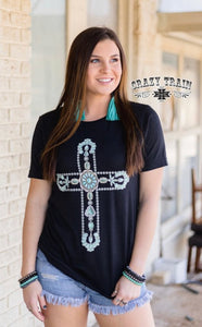 Silver Phoenix Turquoise Criss Crazy Train Tee