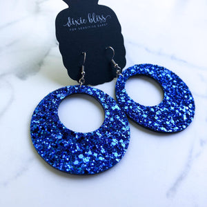 Catalina In Royal Blue Glitter Dixie Bliss Earrings