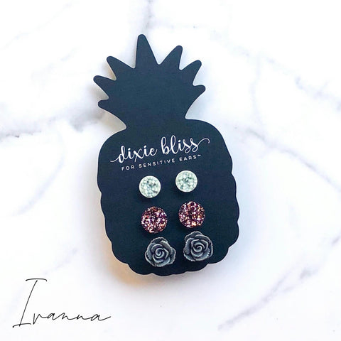 IVANNA DIXIE BLISS TRIO EARRING SET