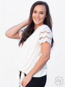 Stick with Me Eyelet Top with Front Tie/ Brand G&E