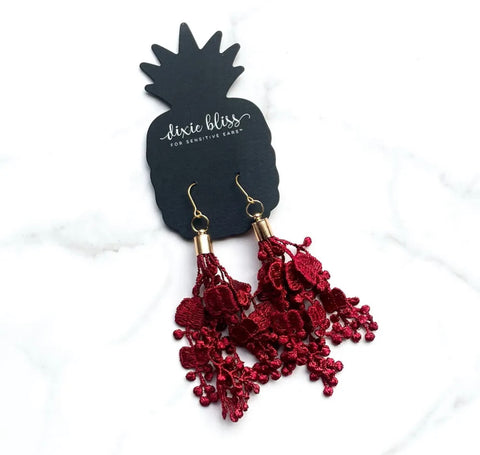 VINE IN SANGRIA DIXIE BLISS EARRINGS
