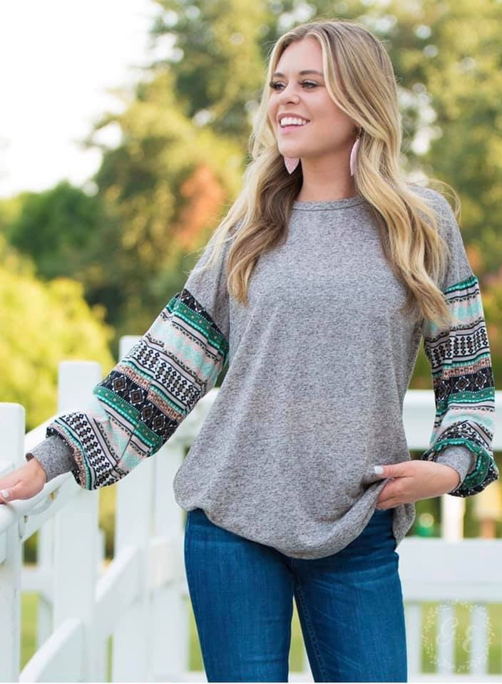 Weekend Ready SG Top with balloon sleeves