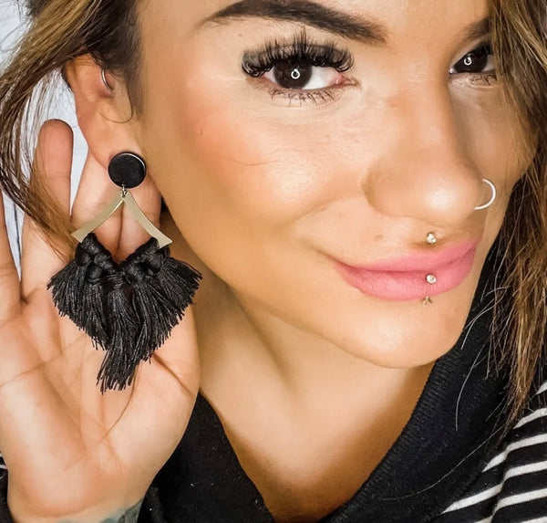 SOMETHING NEW IN BLACK DIXIE BLISS EARRINGS