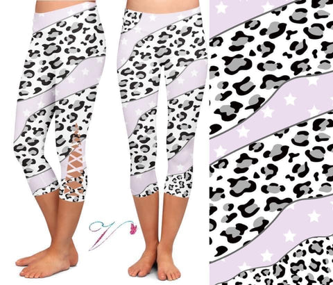 Leopard & Stars Capri Leggings in Stock