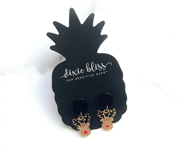 RED NOSED REINDEER DIXIE BLISS EARRINGS