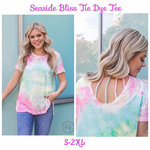 Seaside Bliss G&E Tie-Dye Tee with Caged Back Detail