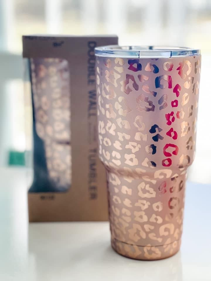 ROSE GOLD LEOPARD 30oz TUMBLER