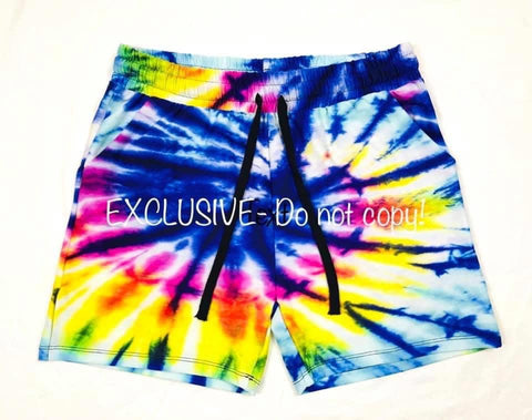 Bright Tie Dye Custom Jogger Shorts (designer KA)
