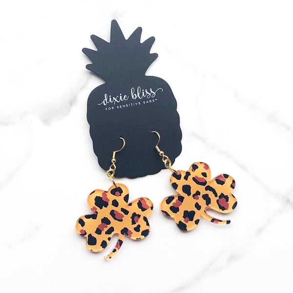 LEOPARD SHAMROCKS DIXIE BLISS EARRINGS
