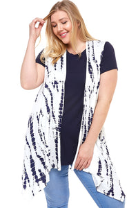 Navy and White Shark Bite bottom Vest