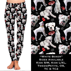 White Boxer Dog Leggings