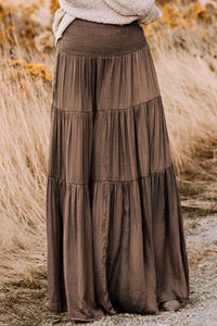 Smocked Tiered Maxi Skirt