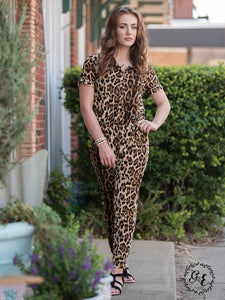 Meet Me for Happy Hour Leopard Print G&E Jumpsuit