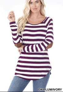 Dark Plum & Ivory Striped Tunic