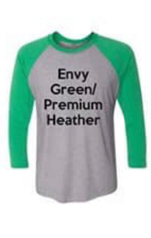 Dark Grey with Green Plain  baseball tee