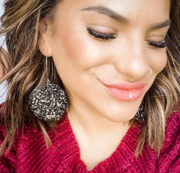 VEGAS IN JET BLACK DIXIE BLISS EARRINGS
