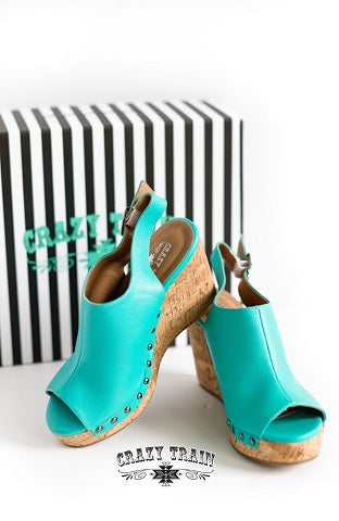 SHOWDOWN CRAZY TRAIN WEDGE *** TURQUOISE