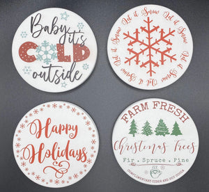 HOLIDAY COASTERS (Set is 2 Coasters)
