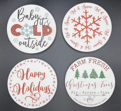 HOLIDAY COASTERS (Set is 2 Coasters)