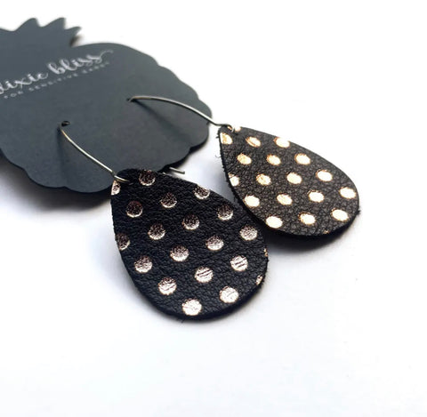 CHARLOTTE IN ROSE GOLD DOTS DIXIE BLISS EARRINGS