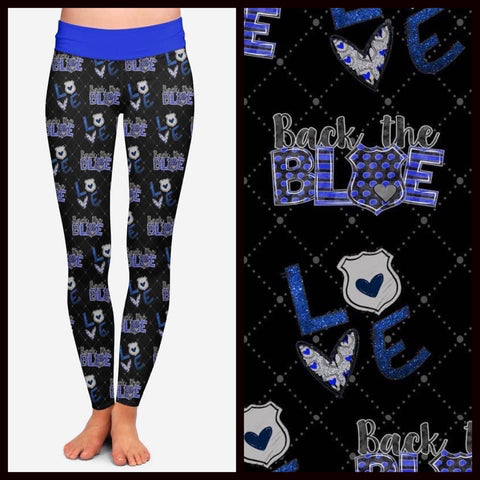 BACK THE BLUE CUSTOM LEGGINGS