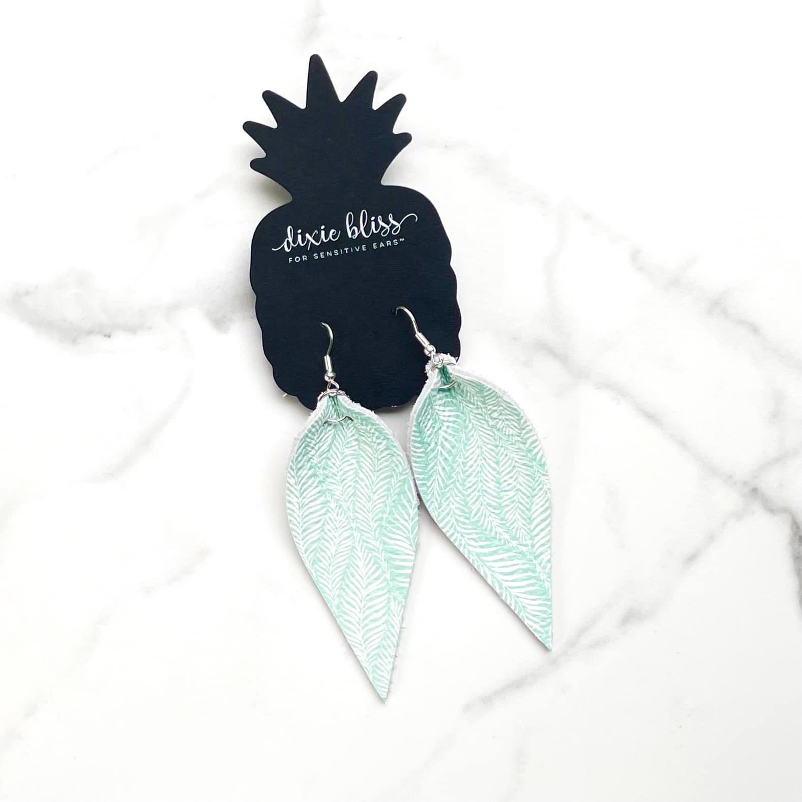 AVALON IN SEAFOAM FERN DIXIE BLISS EARRINGS