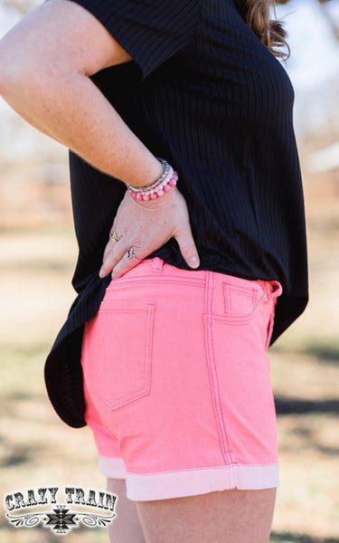 CORAL SWAP MEET CRAZY TRAIN SHORTS (REVERSIBLE)
