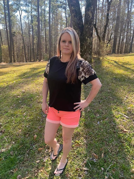 CORAL SWAP MEET CRAZY TRAIN SHORTS (REVERSIBLE)