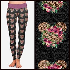 LEOPARD/ FLORAL MOUSE EARS CUSTOM LEGGINGS