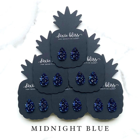 TEARDROP IN MIDNIGHT BLUE DIXIE BLISS EARRINGS