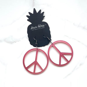 VINTAGE FADED RED PEACE DIXIE BLISS EARRINGS