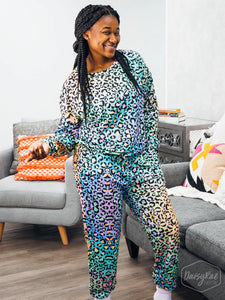 STELLAR SPOTS, LEOPARD G&E LOUNGEWEAR SET