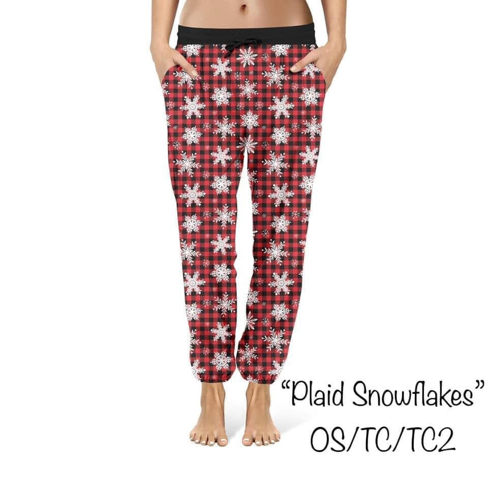 BUFFALO PLAID SNOWFLAKE CUSTOM JOGGERS