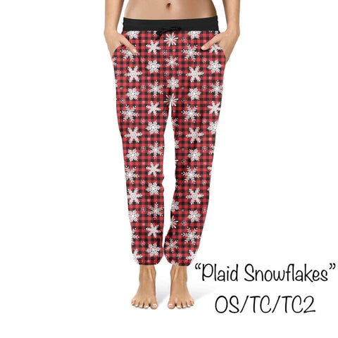 BUFFALO PLAID SNOWFLAKE CUSTOM JOGGERS